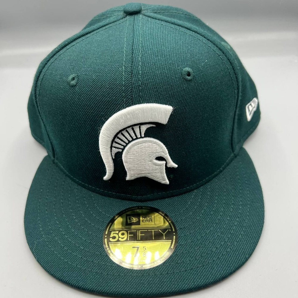 Michigan State Spartans Hat Men 7 5/8 Green 59Fifty New Era Fitted Cap